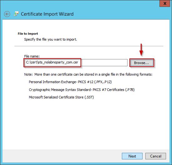 AD FS 3.0 replace SSL certificate Nolabnoparty