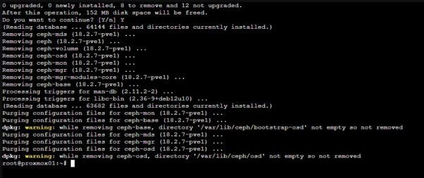 Come rimuovere Ceph datastore da Proxmox 6 ceph datastore 6