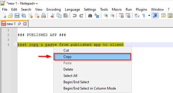 Omnissa Horizon abilitare copia e incolla dalle Applicazioni Pubblicate 32 copia e incolla 32