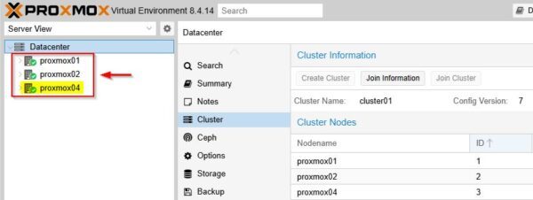 Sostituire un nodo in Proxmox con cluster Ceph 23 Sostituire un nodo in Proxmox 23