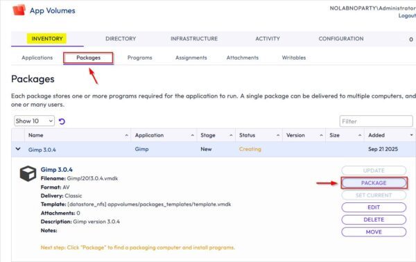 Packaging an application with Omnissa App Volumes 22 Packaging an application 22