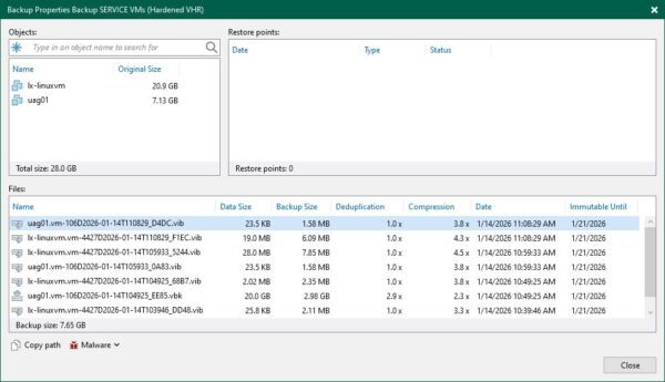 Veeam ISO Hardened Repository: rimozione manuale dei backup 11 Veeam ISO Hardened Repository 11