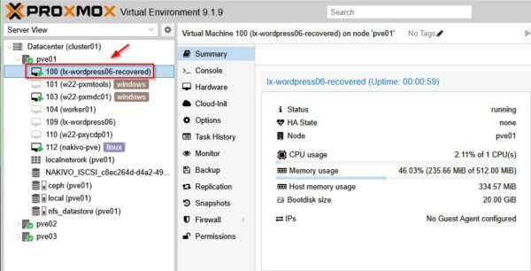 Nakivo Instant Recovery per Proxmox VE: guida completa 13 nakivo instant recovery 13
