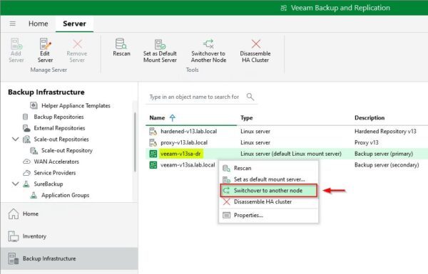 Veeam High Availability Cluster: switchover and disassemble - pt.3 2 Veeam High Availability Cluster 2