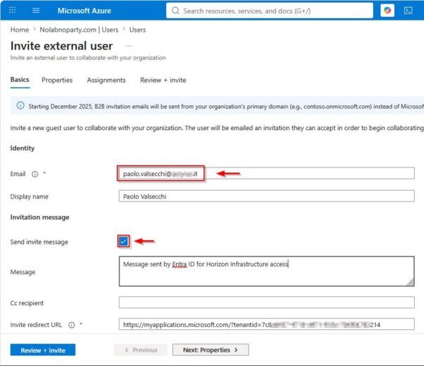 Configurare l'accesso cross-domain a Omnissa Horizon utilizzando i Guest Account di Entra ID 11 Guest Account di Entra ID 11
