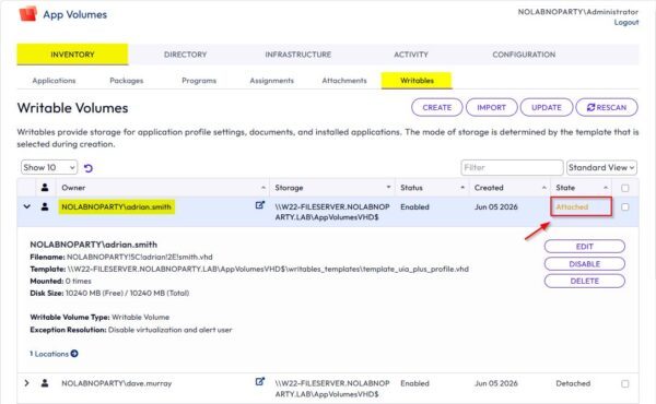 Configurazione Omnissa Writable Volumes In-Guest VHD - pt.3 7 Writable Volumes In-guest VHD 7