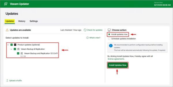 Veeam Appliance 13.1 upgrade procedure 3 Veeam Appliance 13.1 upgrade 3