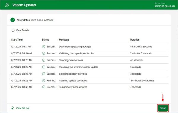 Veeam Appliance 13.1 upgrade procedure 9 Veeam Appliance 13.1 upgrade 9