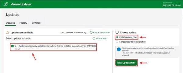 Veeam Appliance 13.1 upgrade procedure 11 Veeam Appliance 13.1 upgrade 11